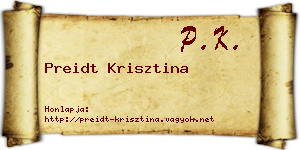 Preidt Krisztina névjegykártya